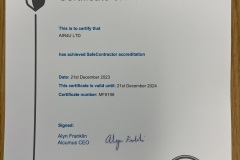 2023 Safecontractor Certificate
